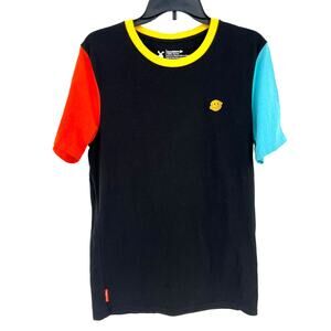 Dutch Bros Sun Patch Colorblock T Shirt Mens Size Large Black Orange Blue